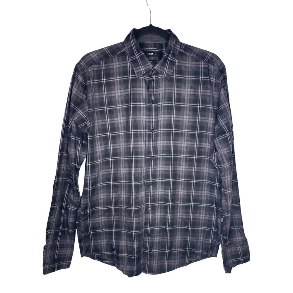 Hugo Boss Button Down Size L Men's Shirt Slim Fit Collared Business Long Sleeve